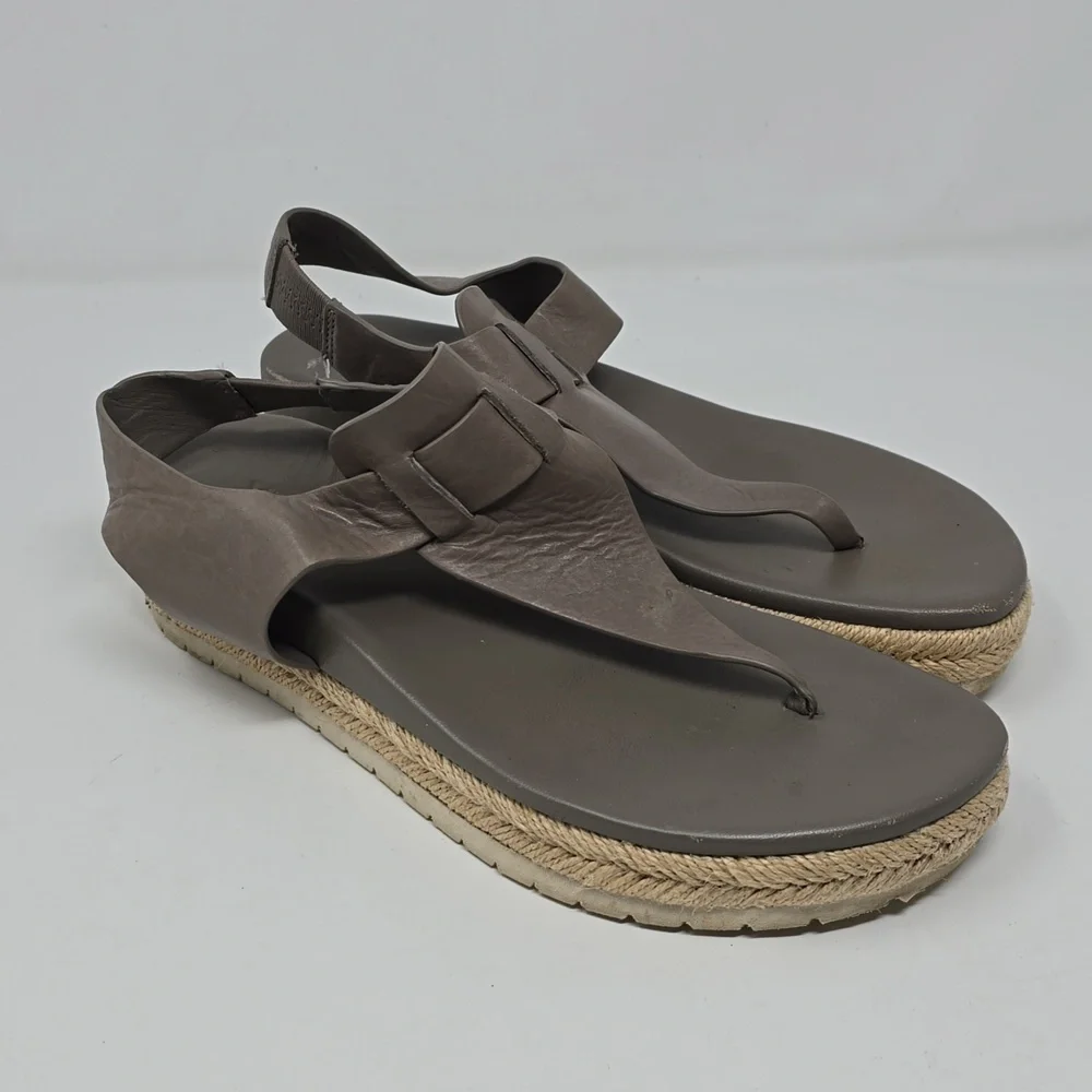 Vince Flint Platform Spadrilles Sandals Grey Size 6